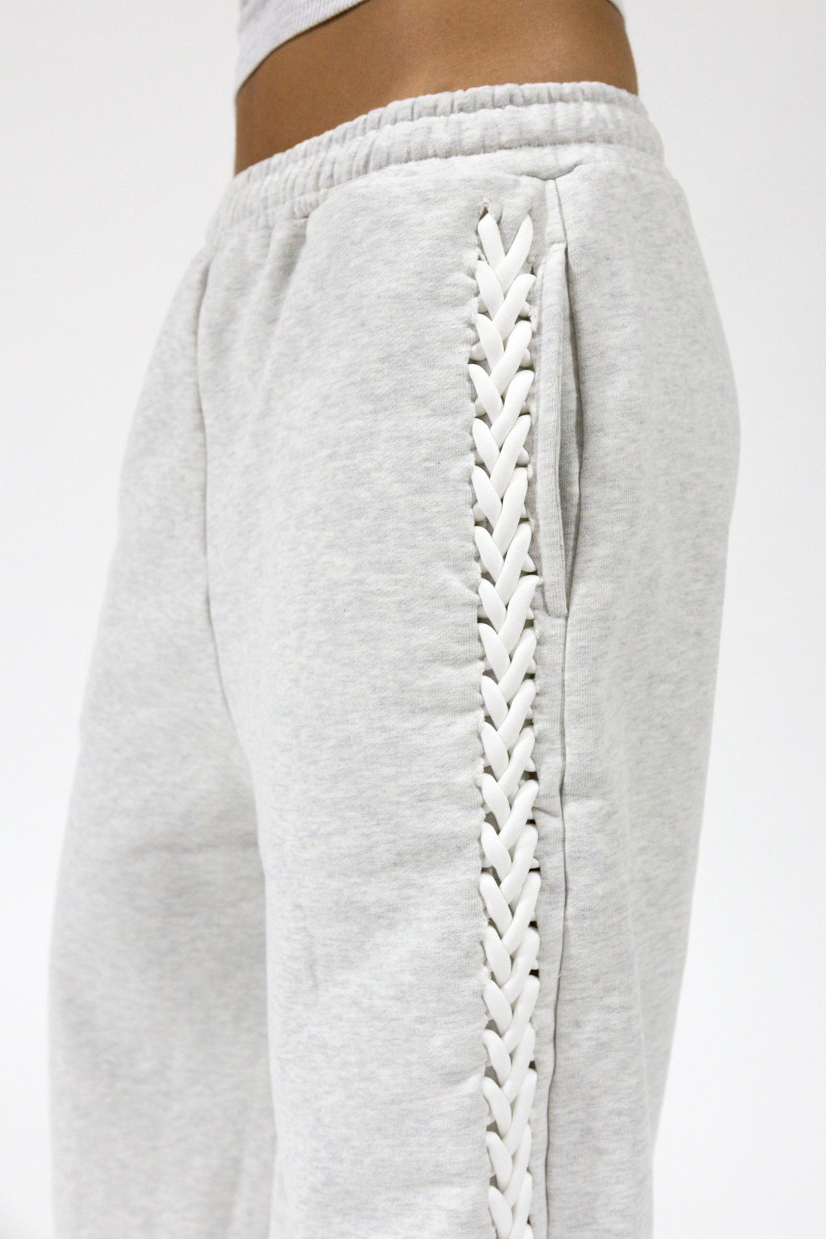 Grey Braided Sweatshorts