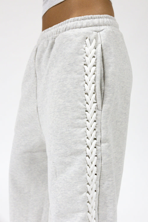 Grey Braided Sweatshorts