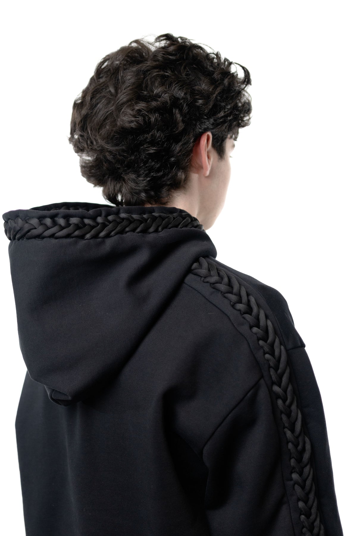 Black Braided Hoodie