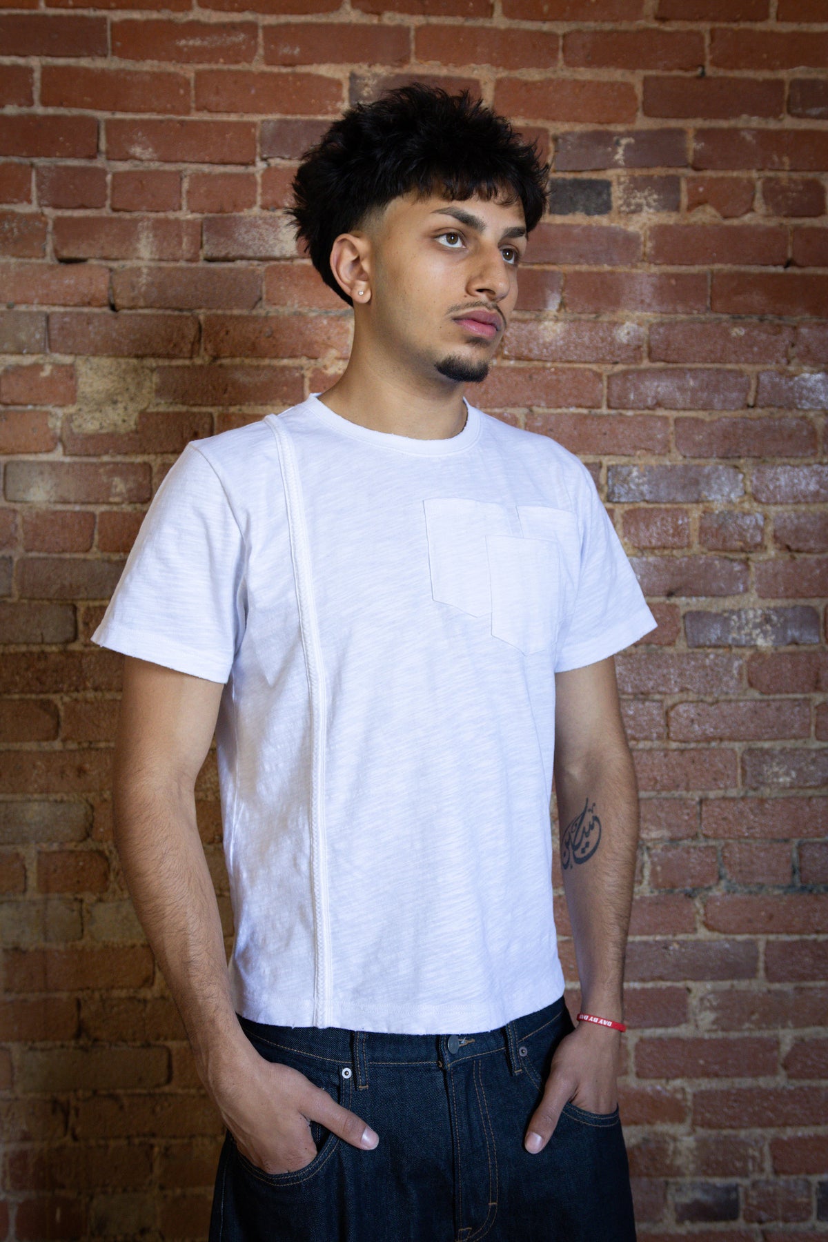 Triple Pocket Tee - White