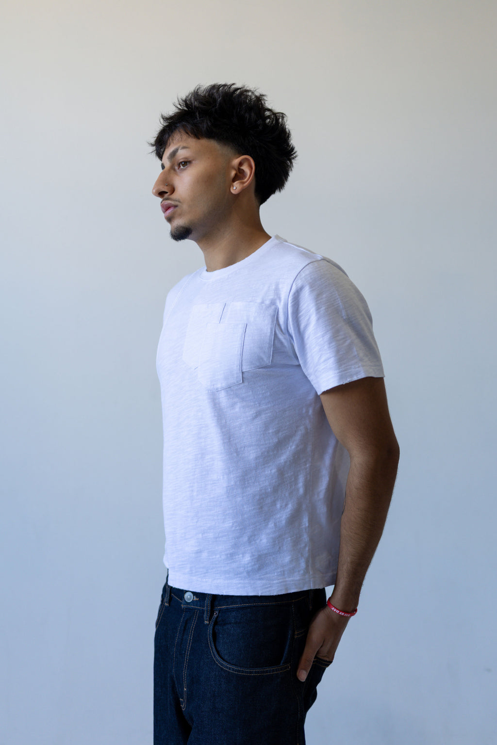 Triple Pocket Tee - White