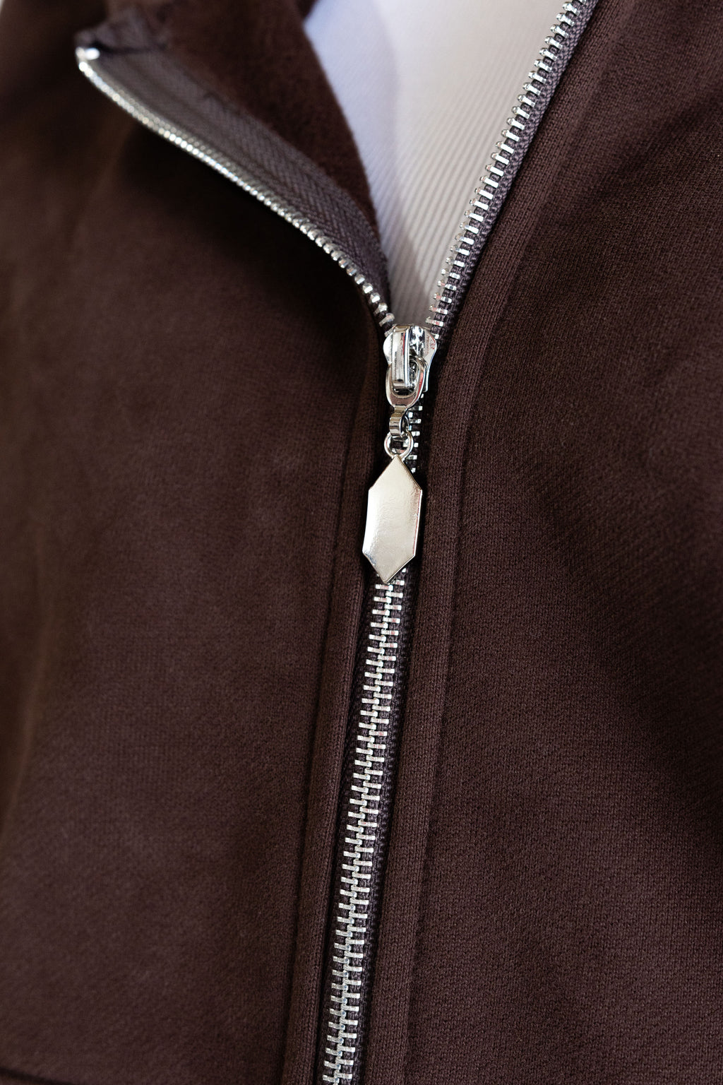 Brown Braided Zip Up