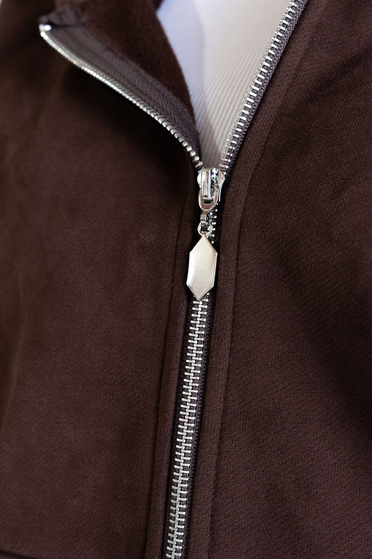 Brown Braided Zip Up