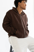 Brown Braided Zip Up