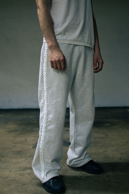 Heather Grey Braided Sweats