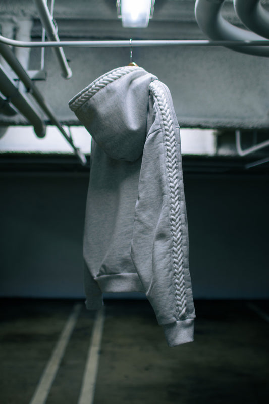 Heather Grey Braided Hoodie
