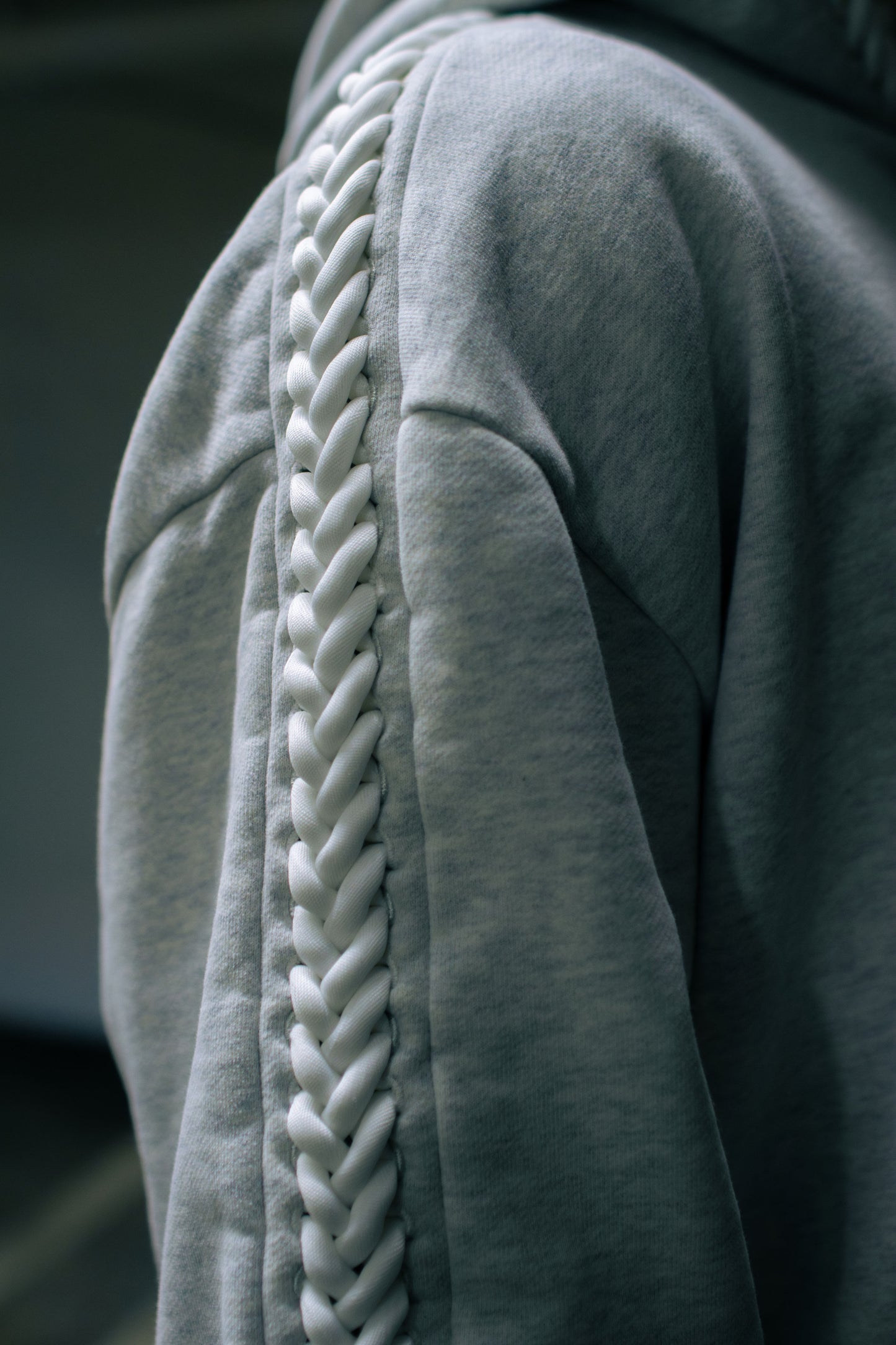 Heather Grey Braided Hoodie
