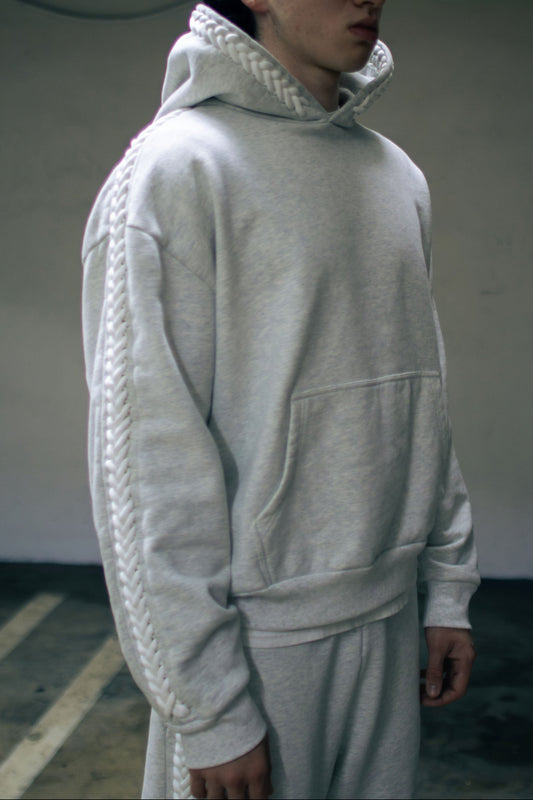 Heather Grey Braided Hoodie