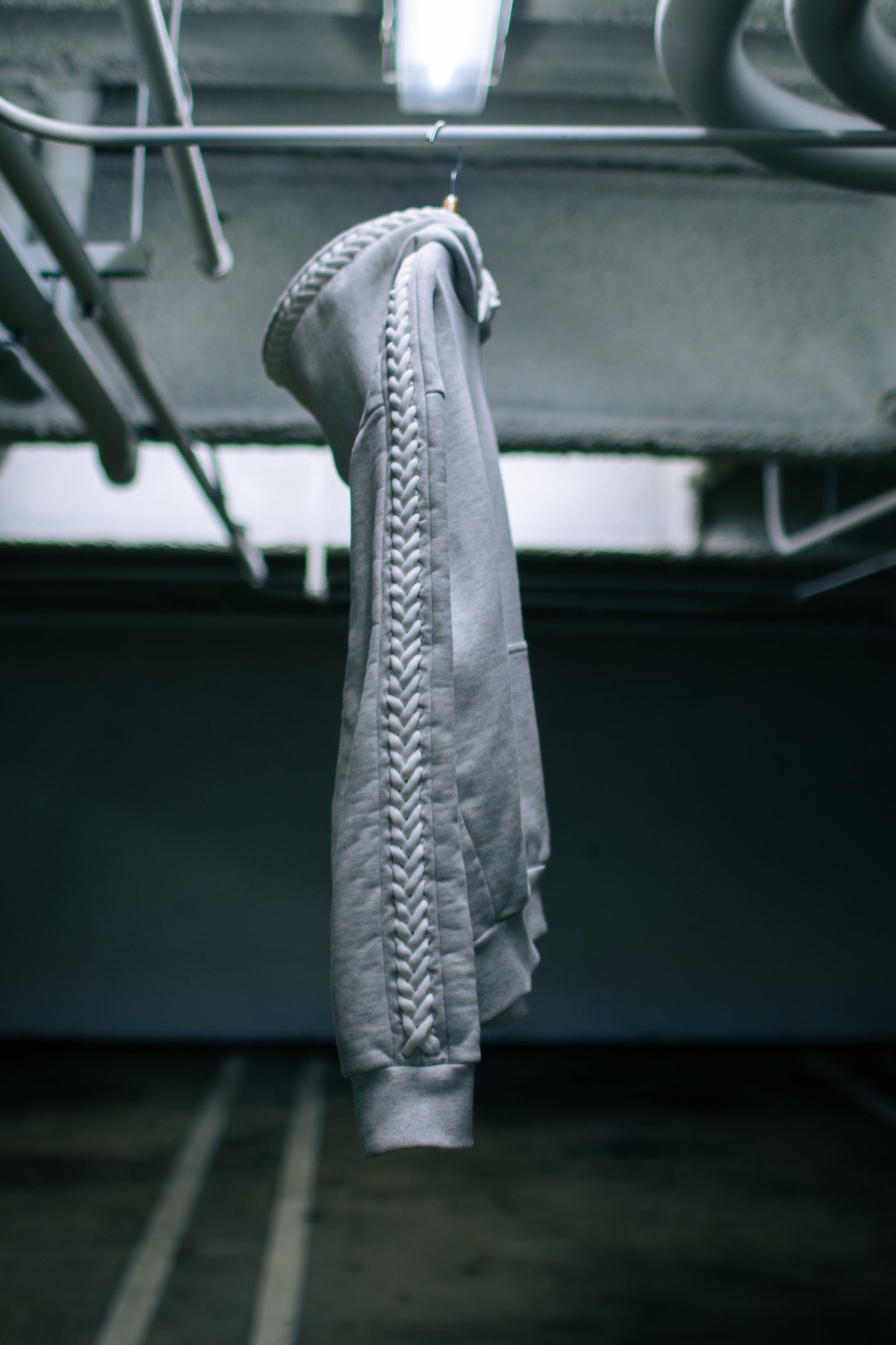 Heather Grey Braided Hoodie