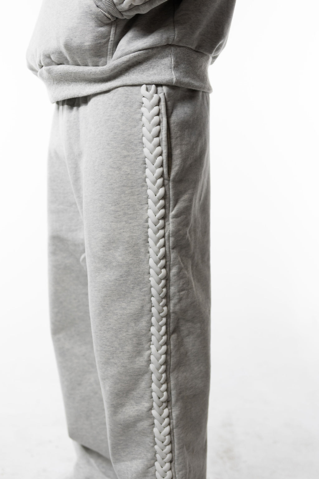 Heather Grey Braided Sweats