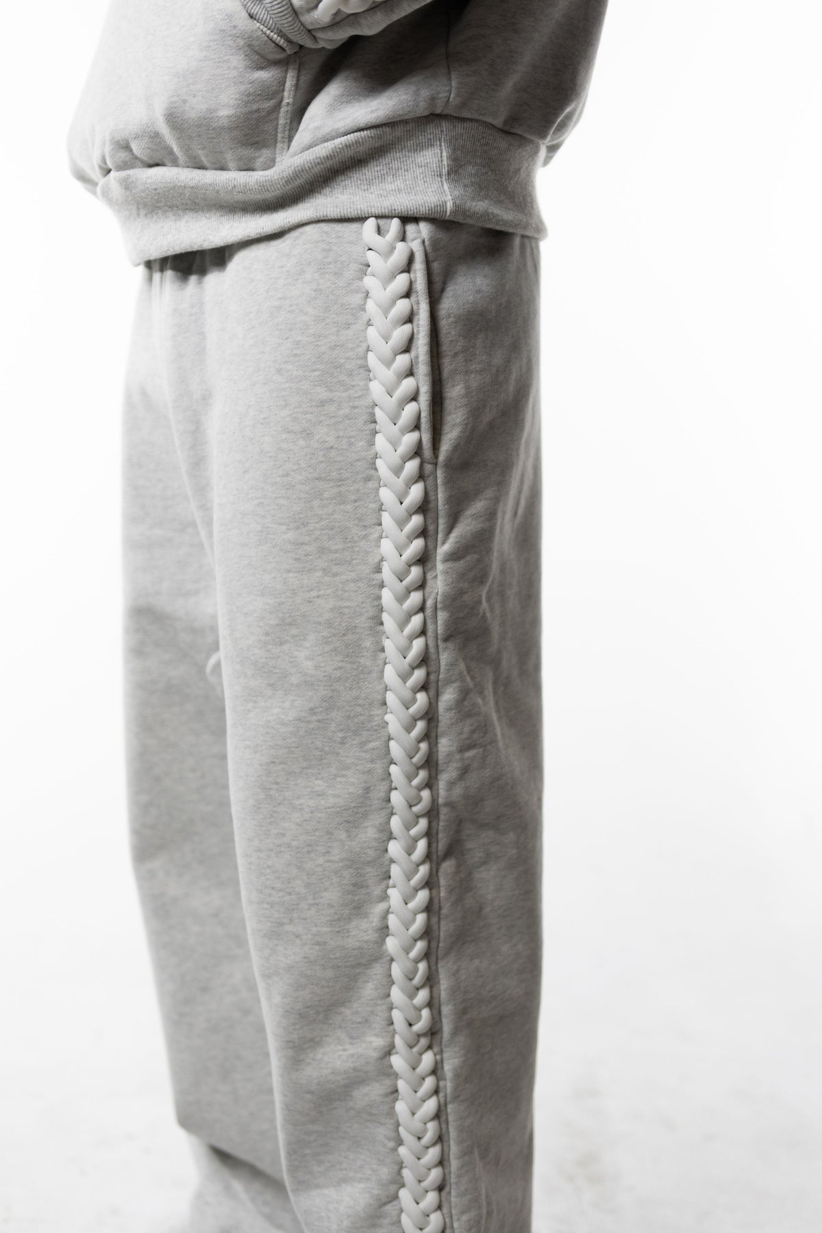 Heather Grey Braided Sweats