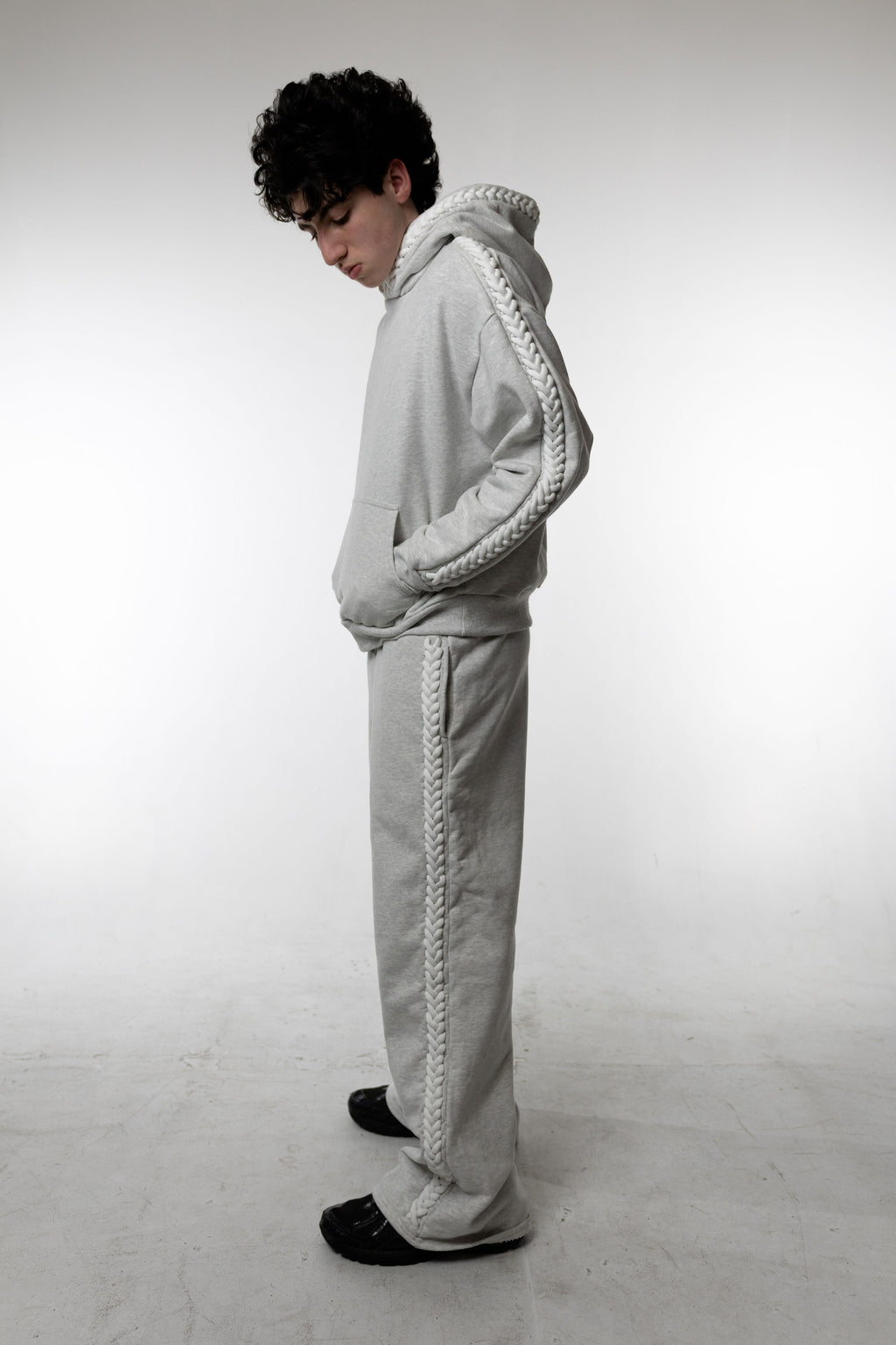 Heather Grey Braided Sweats
