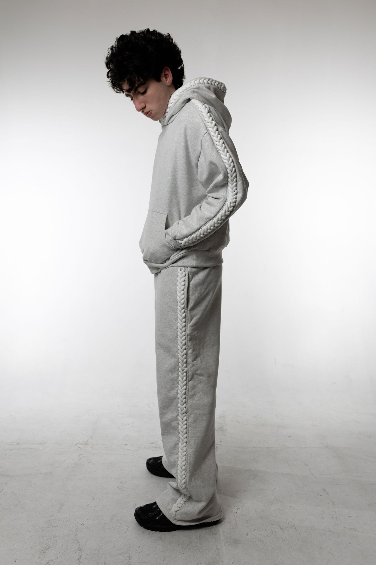 Heather Grey Braided Sweats