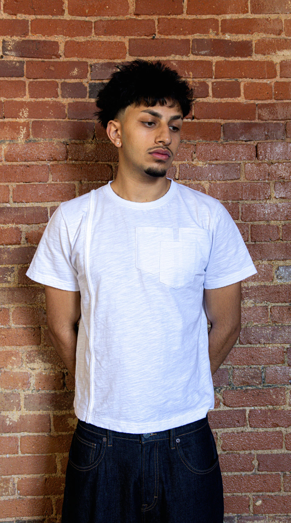 Triple Pocket Tee - White